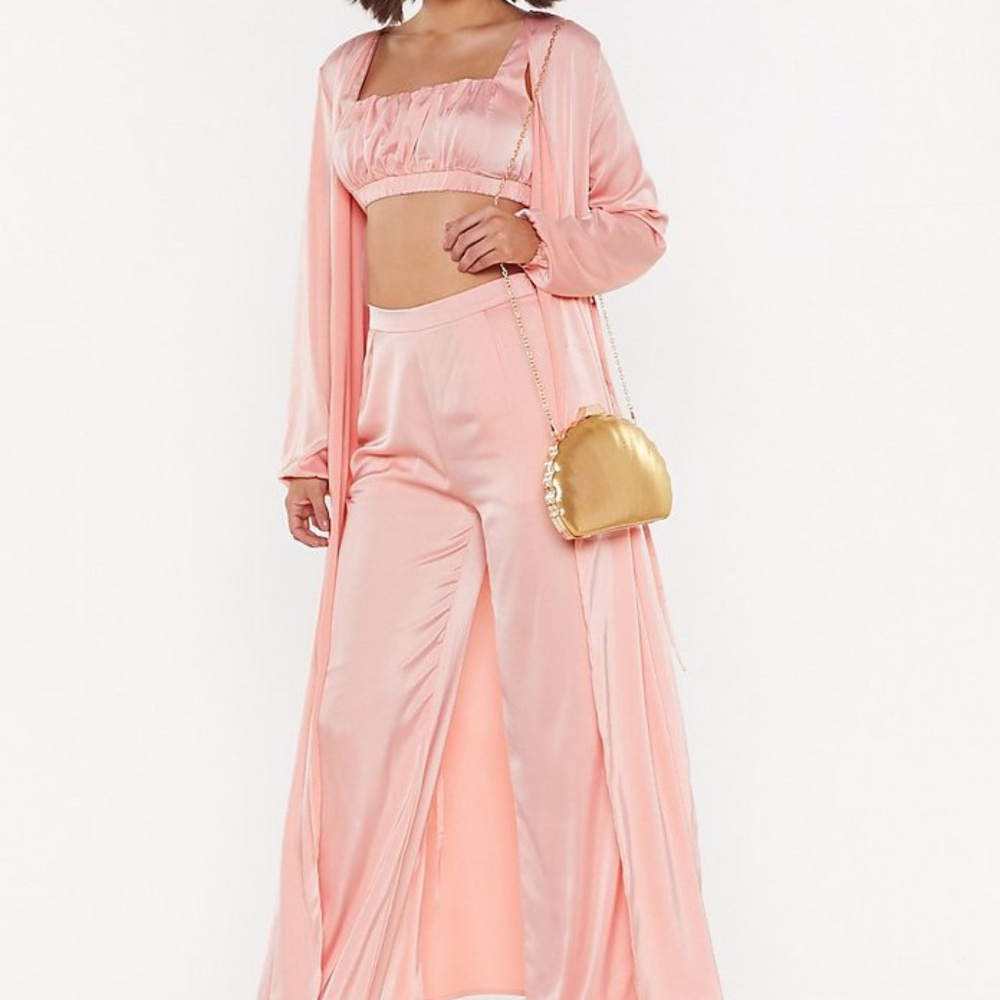 Nasty Gal Sleek of the Devil Satin Duster Jacket